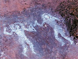 Peintures rupestres datant de 10 000 avant J.C., Val Camonica, en Italie du sud